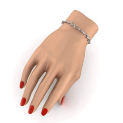 Heartbeat Bracelet for Women 14k Gold 1/5ct Diamond by Fehu Jewel