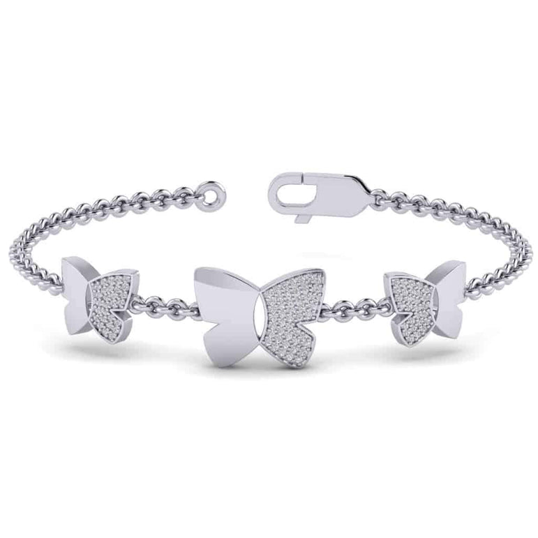 Butterfly Bracelet for Women white gold