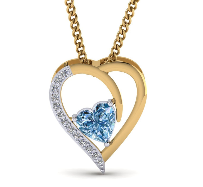 Heart Pendant 5/8 CT's. Natural Diamond By Fehu Jewel
