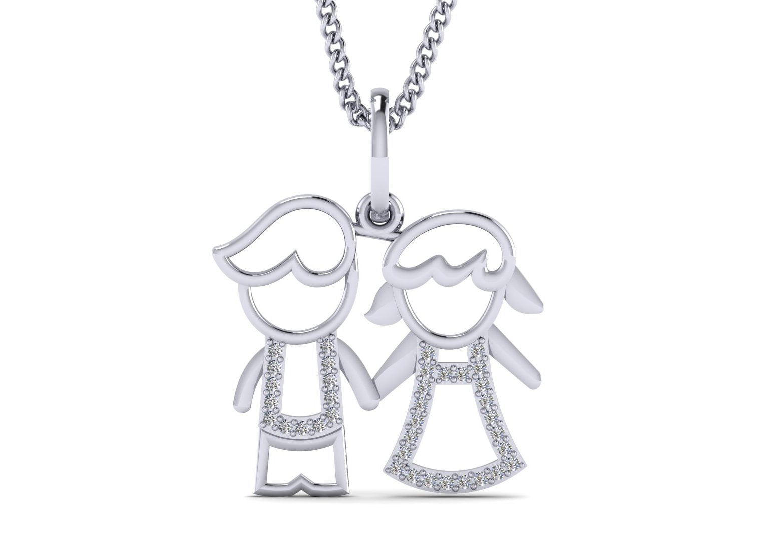 1/10 Ctw. Diamond Children Designed Women Pendant By Fehu Jewel