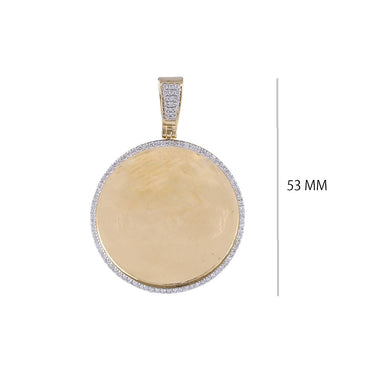 Round Shape Custom Photo Pendant With 7/8 CT. Round Diamond   By Fehu Jewel