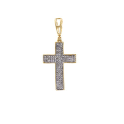 Mens Diamond Cross Pendant Necklace By FEHU Jewel
