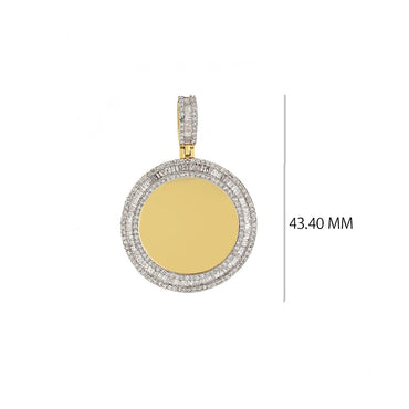 1-1/2 CT. Baguette And Round Diamond Picture Frame Pendant By Fehu Jewel