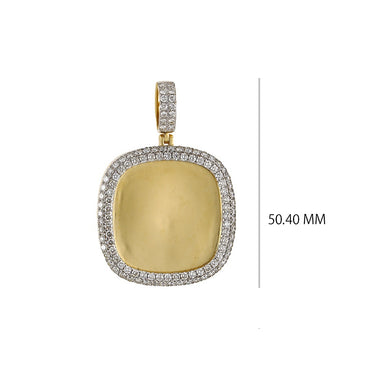 Squircle Shape  Custom Photo Pendant  With 3.14 CT Round Diamond By Fehu Jewel