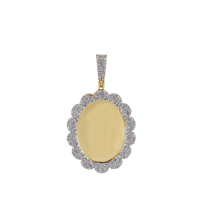 1 CT. Round Diamond Oval Shape Pictures  Pendant By Fehu Jewel