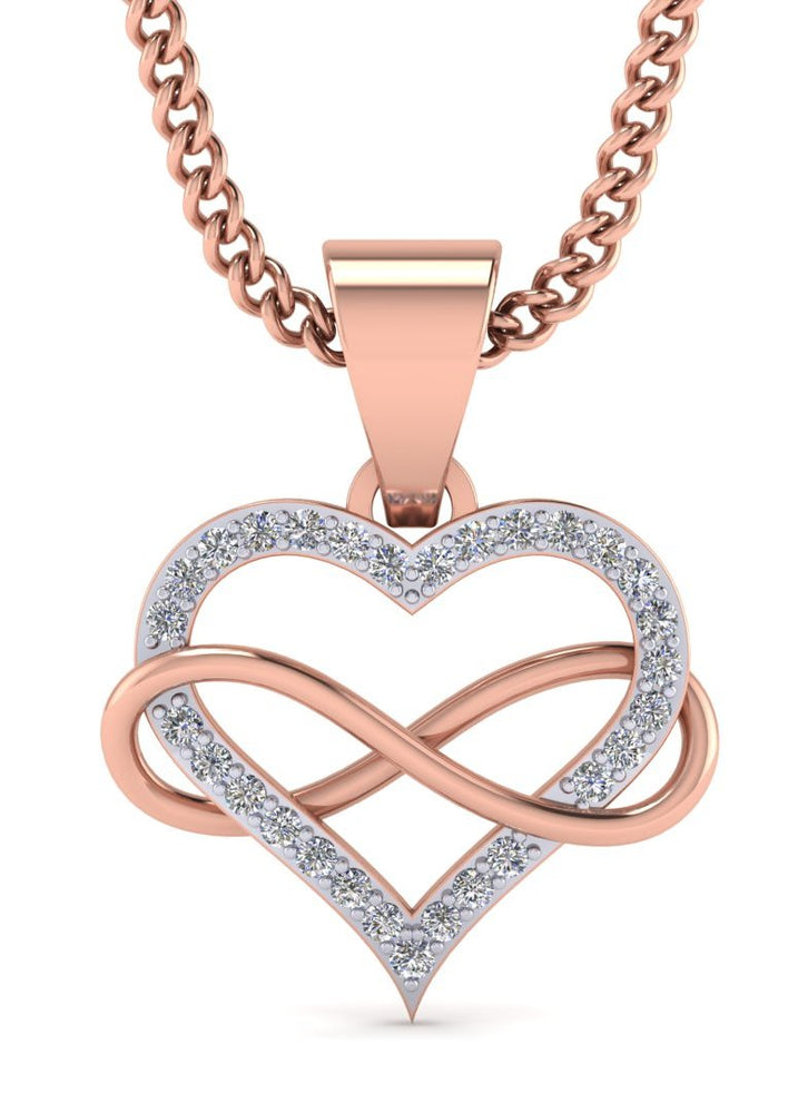 Infinity Love 1/10 Cts. Diamond Heart Pendant By Fehu Jewel