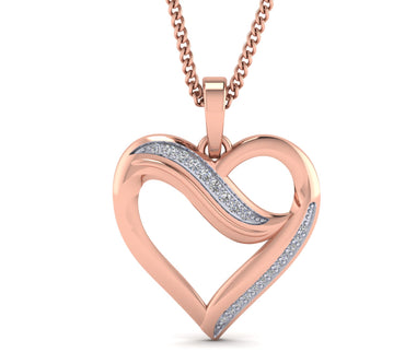 1/10ct Natural Diamond Heart Pendant For Women