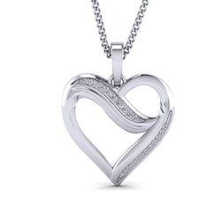 1/10ct Natural Diamond Heart Pendant For Women