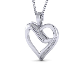 1/10ct Natural Diamond Heart Pendant For Women