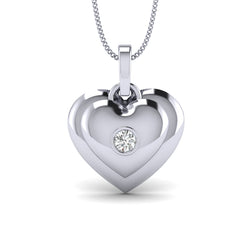Dabble Heart Women Pendant With single Natural Diamond By Fehu Jewel