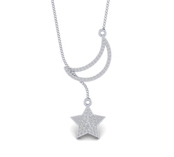 Moon & Star Natural diamond pendant by Fehu Jewel