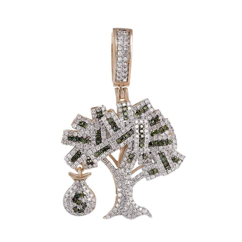 Iced Out Money Tree Pendant rose gold