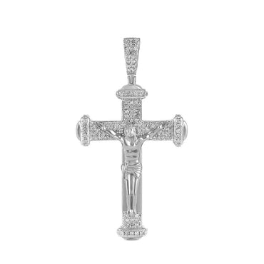 Men's Diamond Crucifix Cross Pendant white gold