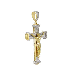 Men's Diamond Crucifix Cross Pendant yellow gold