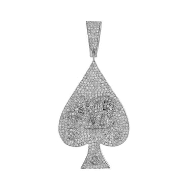 Letter AB on Ace Micro Pave Diamond Pendant white gold
