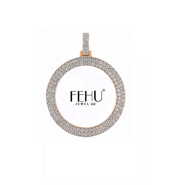 Rose Gold Double Round Diamond Picture Frame 