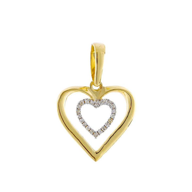 Yellow Double Heart Necklace for women