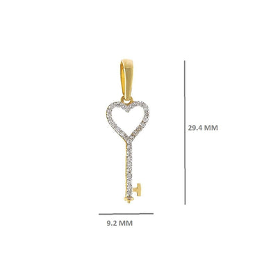 Heart Key Pendant 1/6 Cts. Natural Diamond By Fehu Jewel