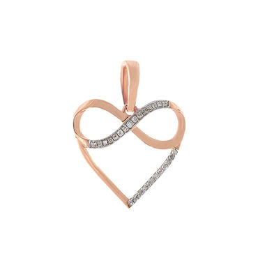 Rose Gold Natural Diamond Infinity Heart Necklace