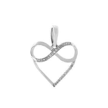 White Gold Natural Diamond Infinity Heart Necklace