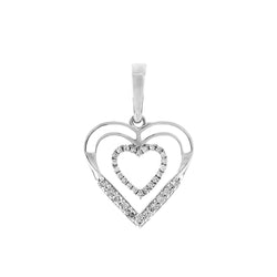 1/6ct Double Open Heart Diamond Necklace For Women