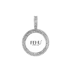 3.34 CT Diamond Picture Frame Pendant in 10K, 14K, and 925 Silver.