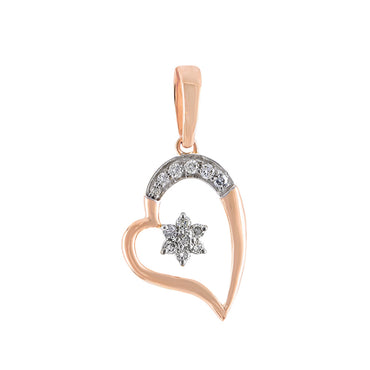Rose Gold Open Heart Diamond Necklace With Star