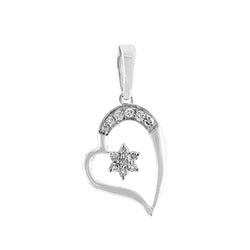 Silver Gold Open Heart Diamond Necklace With Star