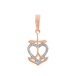 Rose Gold Open Heart Diamond Necklace With Cross