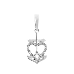White Gold Open Heart Diamond Necklace With Cross