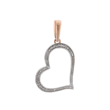 Rose Gold Natural Diamonds Open Heart Necklace