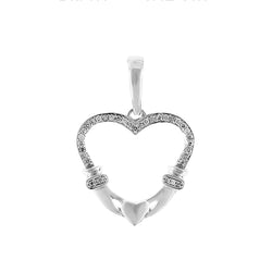 White Gold Diamonds Open Heart Necklace