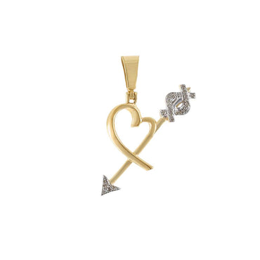 1/10 Cts. Natural Diamond Heart & Arrow Pendant By Fehu Jewel