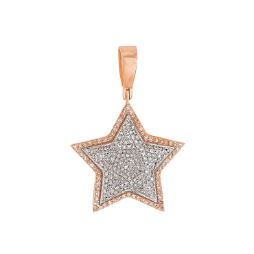 Rose Gold Iced Out Star Pendant