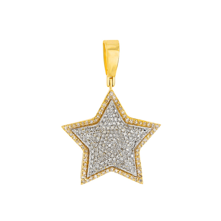 Yellow Gold Iced Out Star Pendant