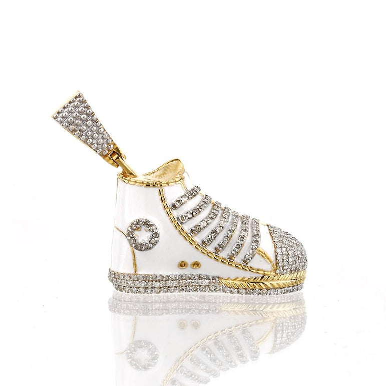 5/8 Cts. Diamond Converse Sneaker Enamel Charm Pendant by Fehu Jewel