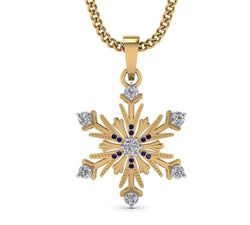 Diamond Snowflake Necklace yellow gold