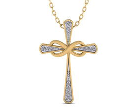 Infinity Cross Necklace for Women yellow gold