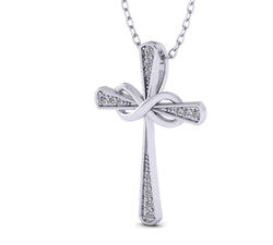Infinity Cross Necklace for Women white gold