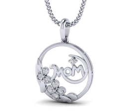 1/10 CT.WT Mom Diamond Pendant Necklace For Women By FEHU