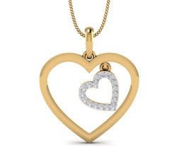 Dual Heart Yellow Gold Plated Silver Pendant