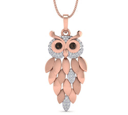 Rose Gold Plated Hollow Owl shape Pendant