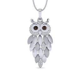 White Gold Plated Hollow Owl shape Pendant