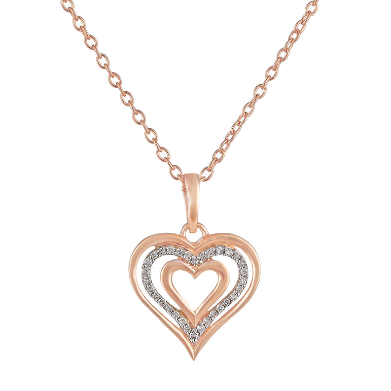 Rose Gold Triple Heart Necklace