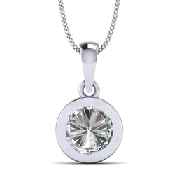 Cubic Zircon Stone Gold Plated Silver Stud Pendant 