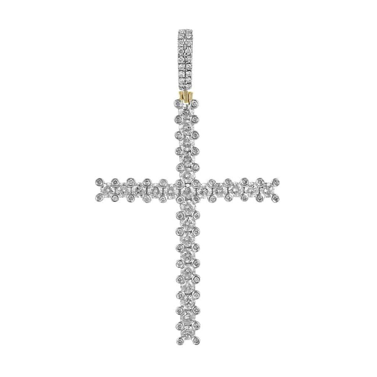 Yellow Gold Cross Necklace Pendant for Men