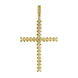 Yellow Gold Cross Necklace Pendant for Men