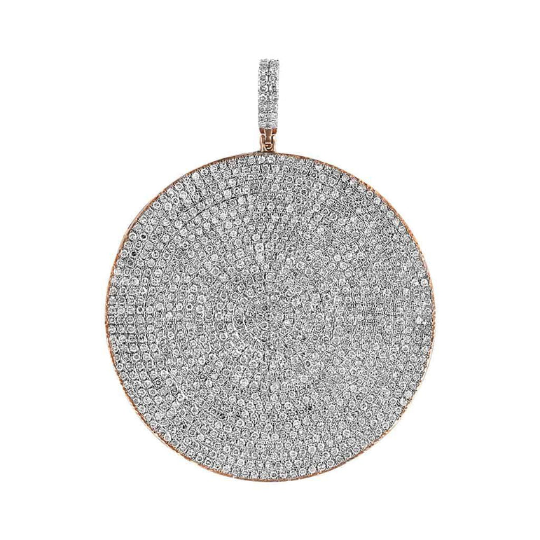 Men's Iced Out Round Hip Hop Pendant rose gold
