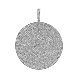 Men's Iced Out Round Hip Hop Pendant white gold
