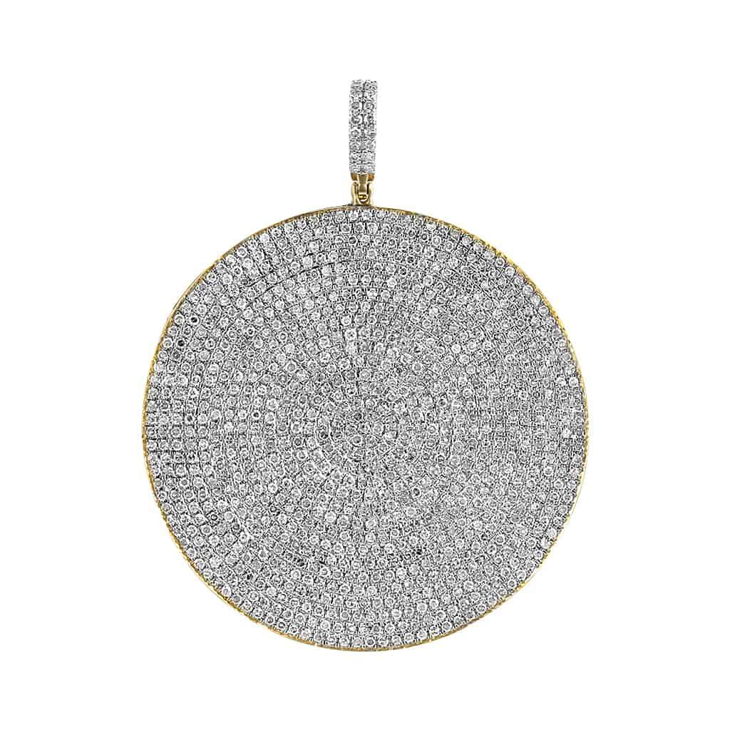 Men's Iced Out Round Hip Hop Pendant yellow gold